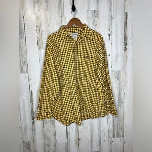 Carhartt Men's Long Sleeve Checks Button Front Shirt Yellow Blue Size XL